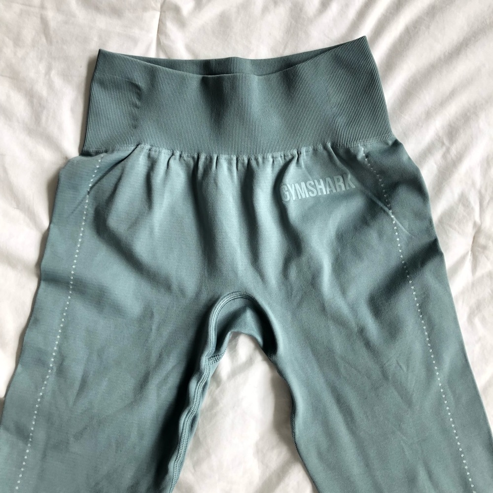 GYMSHARK lightweight seamless leggings turquoise sz S - Picture 4 of 11